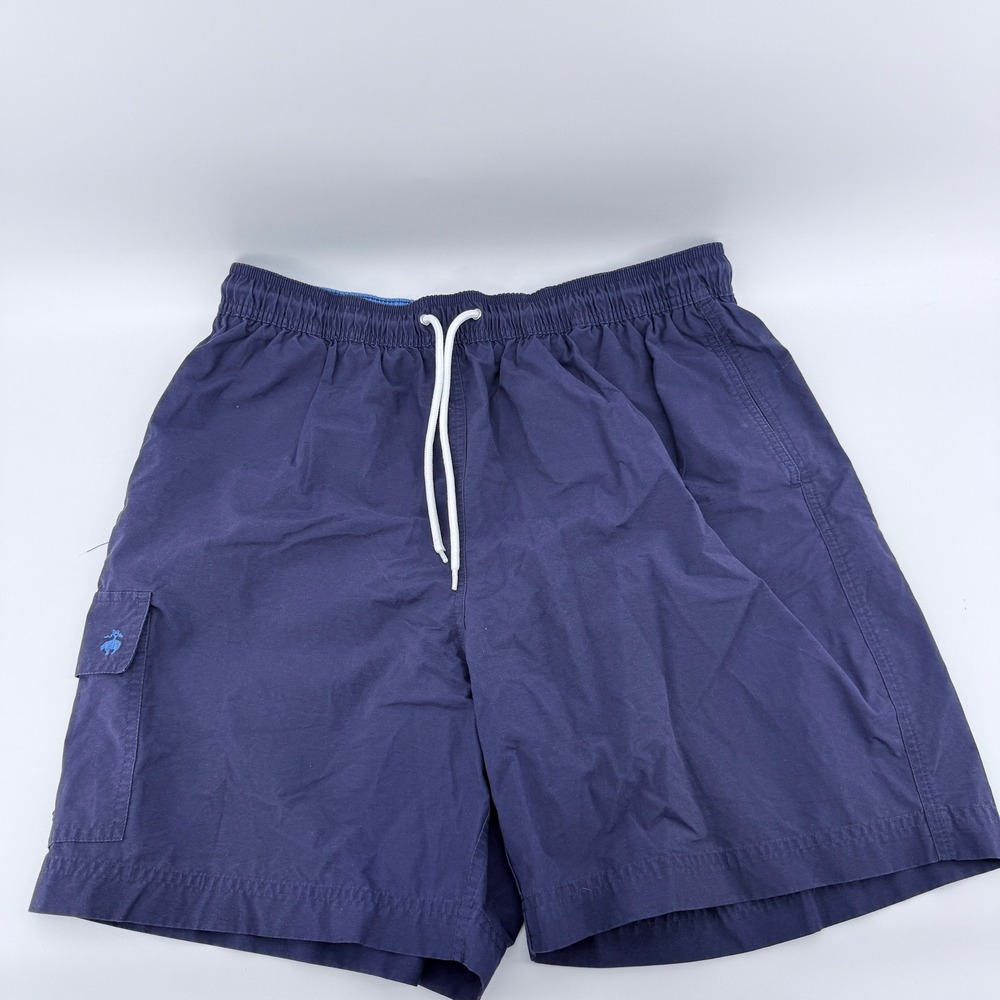 Brooks Brothers 346 Cargo Swim Trunks Mesh Lined Mens Size L Navy Blue